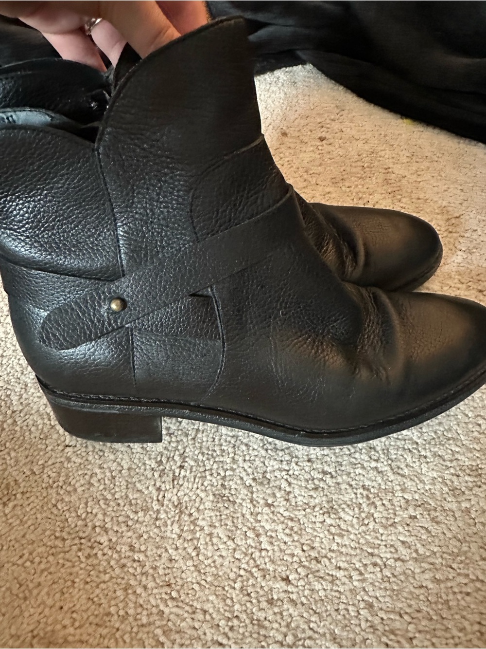Cole Haan GrandSeries Black Leather Ankle Moto Boots Women’s Size 9B Water Resis